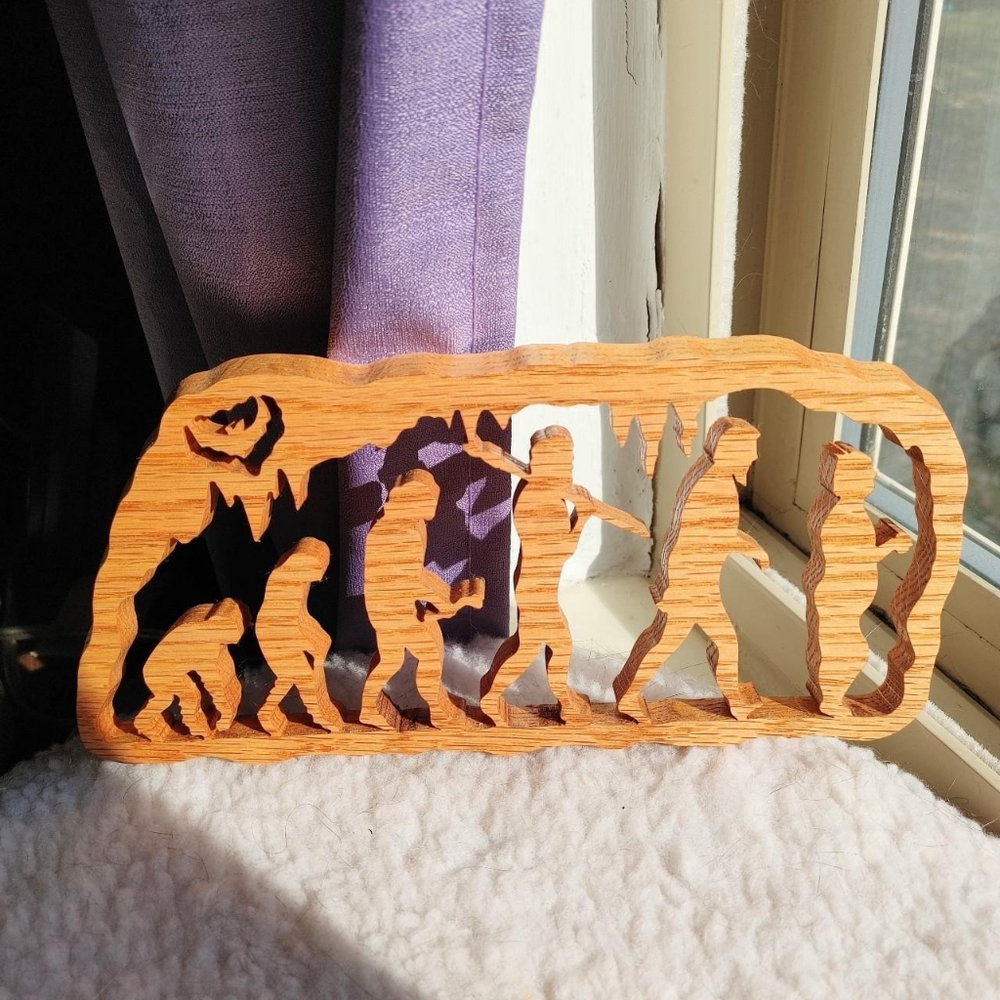 Handmade The Evolution of Man Wooden Cut-Out Wall Decor